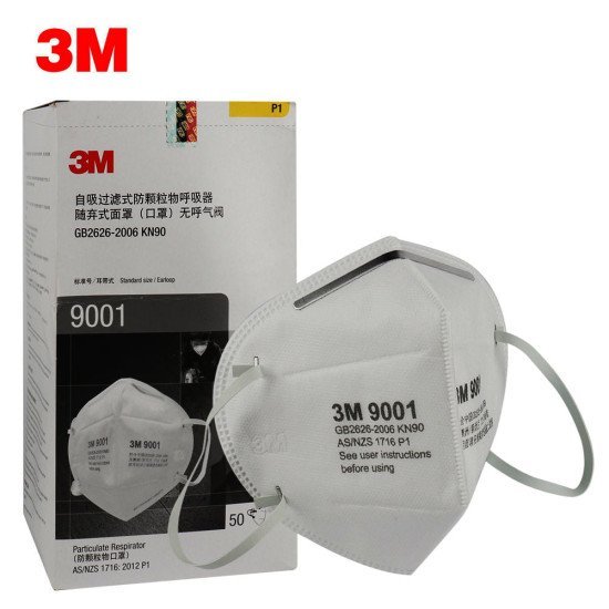3M 9001 KN90 Disposable Respirator Mask