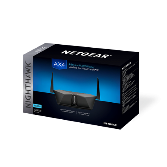 Netgear RAX40 AX3000 Nighthawk AX4 4-Stream WiFi 6 Router
