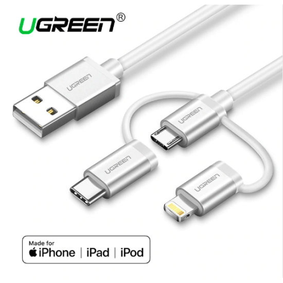 Ugreen USB 2.0 to Micro Type C(3 in 1)Data Cable