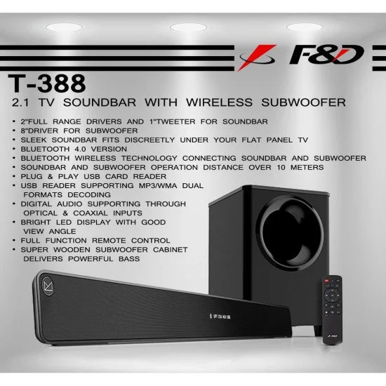 F&D T388 Bluetooth 21Soundbar Speaker price in Bangladesh