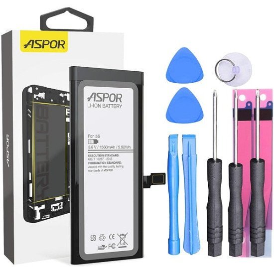 Aspor iPhone 5S Battery 1560 mAh with Repair Tools