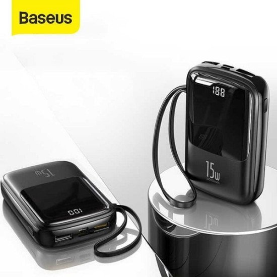 Baseus Qpow Digital Display 3A 15w 10000mAh Power Bank with Type-C Cable