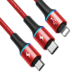 Baseus halo data 3-in-1 cable USB For M+L+T 3.5A 1.2m Red (CAMLT-HA09)