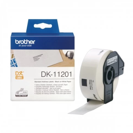 Brother DK-11201 Black on White 29mm x 90mm Label Roll (400 Label)
