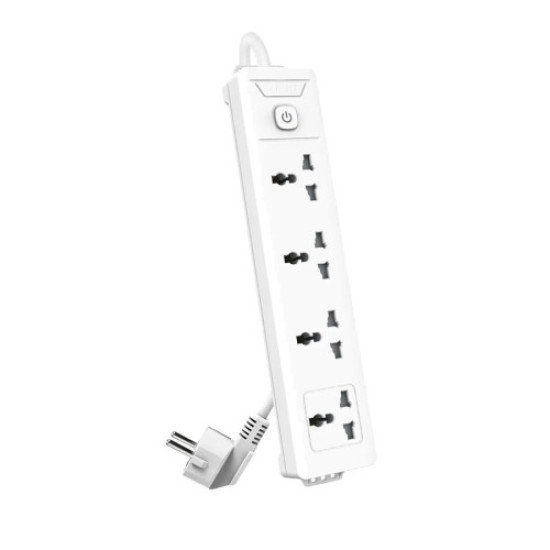 Deli ET403 4-Port 10A Power Strip White