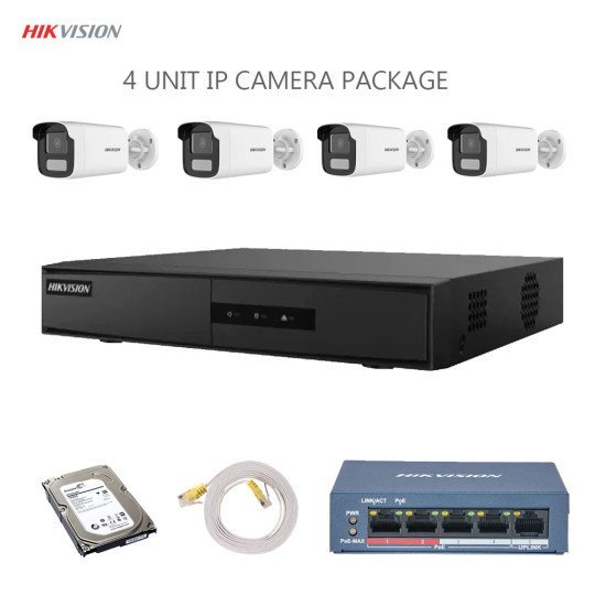 Hikvision 4 unit IP camera package
